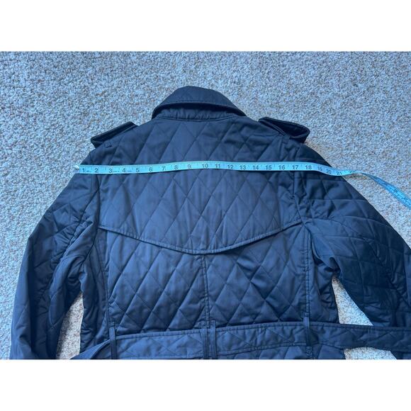 SAKS FIFTH AVENUE Quilted, Double breasted Trench Coat, size women's LG - Picture 4 of 16